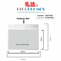 Flexible Vinyl Clear ID Card Holder. Soft PVC Plastic Transparent Badge Pocket (RPIDCH-3)