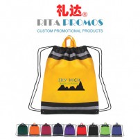 Promotional Non-woven Drawstring Backpack Sports Bags with Reflective Stripes (RPNWDB-3)