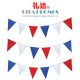 Holiday Decoration Plastic Bunting Triangle Red White Blue Flag Factory (RPPBF-004)