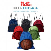 Personalized Basketball Sports Polyester Drawstring Bag with Mesh Pocket 35x45cm (RPPDB-5)